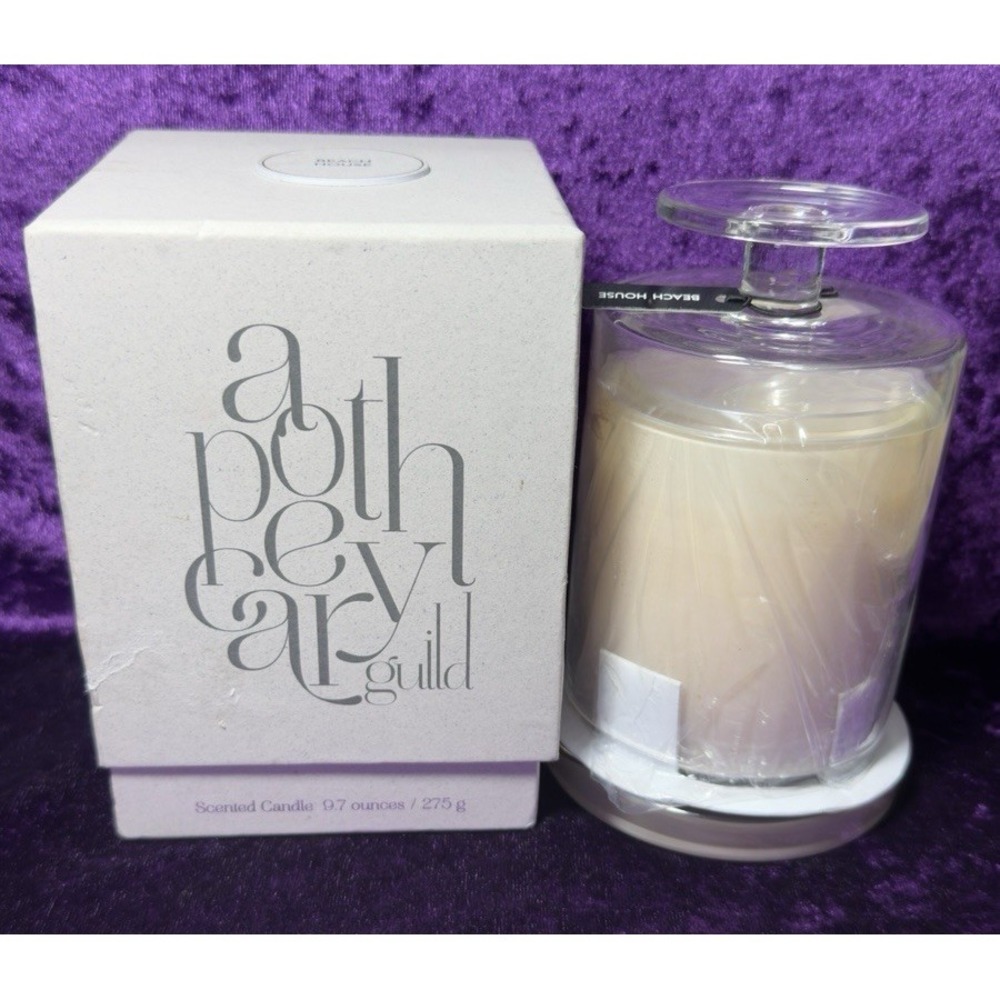 Apothecary Guild Candle Beach House Glass Cover Zodax Summer Discontinued
